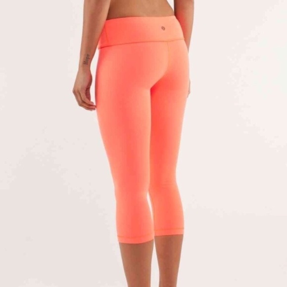 lululemon athletica Pants - //Lululemon Wunder Under Crop Neon Pop Orange